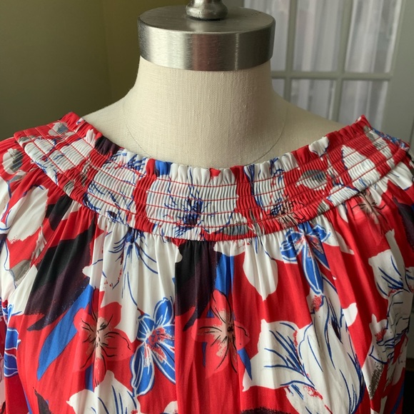 JENNIFER LOPEZ FLORAL OFF SHOULDER LONG SLEEVE TOP - Picture 6 of 12